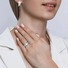 Серьги SOKOLOV - Серебро 925, Фианит, Эмаль (арт. 94022288)