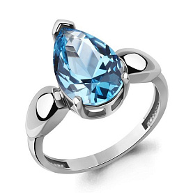 Кольцо Аквамарин - Серебро 925, Синтетический топаз (арт. 65021092.5)