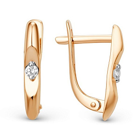 Серьги ЮФ Династия - Золото 585, Фианит (арт. 015252-1102)