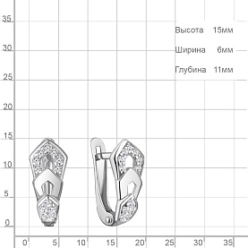 Серьги Аквамарин - Серебро 925, Фианит (арт. 401044А.5)