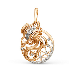 Подвеска ЮФ Династия - Золото 375, Фианит (арт. 101128-5102)