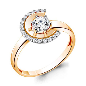 Кольцо Аквамарин - Серебро 925, Фианит (арт. 68809А.6)