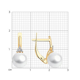Серьги SOKOLOV - Золото 375, Жемчуг культивированный, Фианит (арт. 37792350)