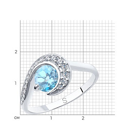 Кольцо SOKOLOV - Серебро 925, Топаз, Фианит (арт. 92011848)