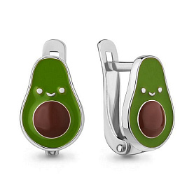 Серьги Аквамарин - Серебро 925, Эмаль (арт. 34146.5)