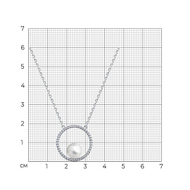Колье SOKOLOV - Серебро 925, Жемчуг имитация, Фианит (арт. 94070762)