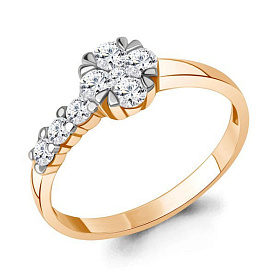 Кольцо Аквамарин - Серебро 925, Фианит (арт. 68616А.6)