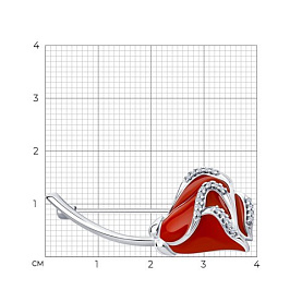 Брошь SOKOLOV - Серебро 925, Фианит, Эмаль (арт. 94040202)