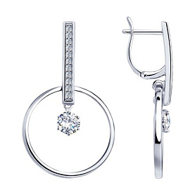 Серьги SOKOLOV - Серебро 925, Фианит (арт. 94023251)