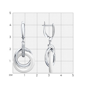 Серьги SOKOLOV - Серебро 925, Керамика, Фианит (арт. 94025854)