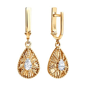 Серьги Diamant - Золото 585, Фианит (арт. 51-121-01550-1)