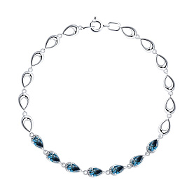 Браслет SOKOLOV - Золото 585, Топаз лондон (арт. 750677-3)