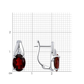 Серьги SOKOLOV - Серебро 925, Гранат, Фианит (арт. 92021693)