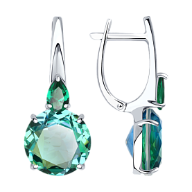 Серьги SOKOLOV - Серебро 925, Синтетический ситалл , Фианит (арт. 92022234)