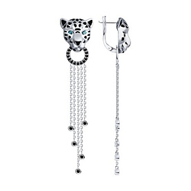 Серьги Diamant - Серебро 925, Фианит, Эмаль (арт. 94-121-02062-1)