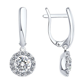 Серьги SOKOLOV - Серебро 925, Фианит (арт. 94021953)