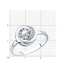 Кольцо SOKOLOV - Серебро 925, Фианит (арт. 94012691)