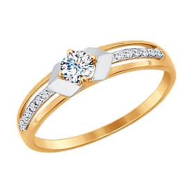 Кольцо SOKOLOV - Золото 375, Фианит (арт. 017297-4)