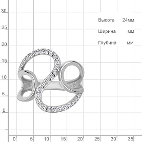 Кольцо Аквамарин - Серебро 925, Фианит (арт. 600487А.5)