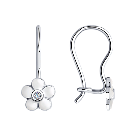 Серьги SOKOLOV - Серебро 925, Фианит, Эмаль (арт. 94021966)