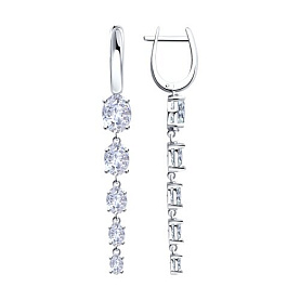 Серьги SOKOLOV - Серебро 925, Фианит (арт. 94026180-91)