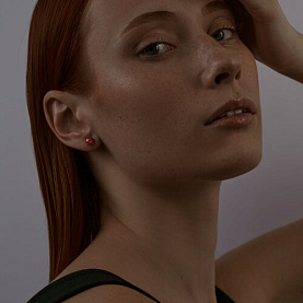 Серьги SOKOLOV - Серебро 925, Синтетический рубин (арт. 84020037)