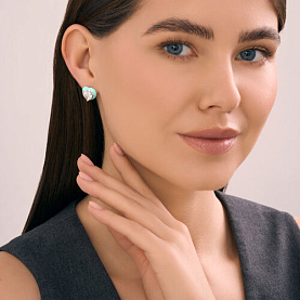 Серьги SOKOLOV - Серебро 925, Фианит, Эмаль (арт. 94027136)