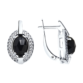 Серьги SOKOLOV - Серебро 925, Агат, Фианит (арт. 92022060)