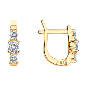 Серьги SOKOLOV - Золото 375, Фианит (арт. 026838-4)