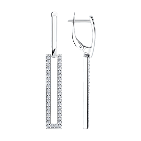 Серьги SOKOLOV - Серебро 925, Фианит (арт. 94022075)