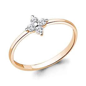 Кольцо Аквамарин - Золото 585, Фианит (арт. 67459.1)