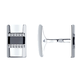 Запонки SOKOLOV - Серебро 925, Фианит, Эмаль (арт. 94160019)