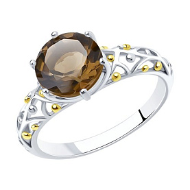 Кольцо SOKOLOV - Серебро 925, Раухтопаз (арт. 92011716)