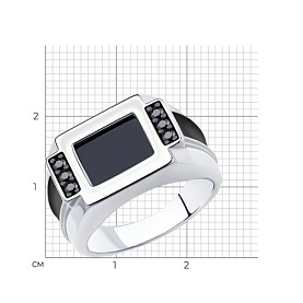 Кольцо Diamant - Серебро 925, Синтетическая шпинель, Фианит, Эмаль (арт. 94-112-00488-2)