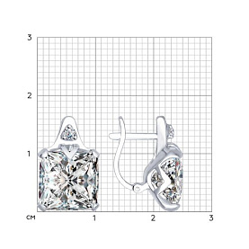 Серьги SOKOLOV - Серебро 925, Фианит (арт. 94022280)