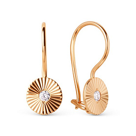 Серьги ЮФ Династия - Золото 585, Фианит (арт. 015582-1110)