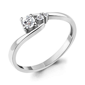 Кольцо Аквамарин - Серебро 925, Фианит (арт. 67418А.5)