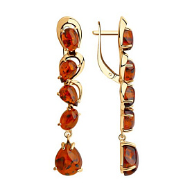 Серьги Diamant - Серебро 925, Янтарь пресс. (арт. 93-321-00447-1)