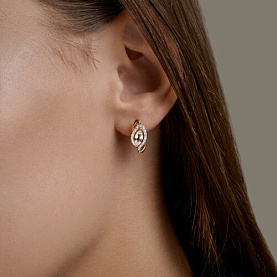 Серьги SOKOLOV - Золото 585, Горный хрусталь, Фианит (арт. 729317)