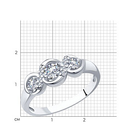 Кольцо SOKOLOV - Серебро 925, Фианит (арт. 94013539)