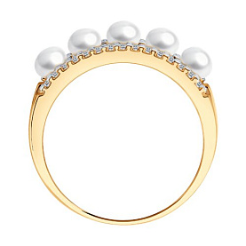 Кольцо SOKOLOV - Серебро 925, Жемчуг культивированный, Фианит (арт. 92014595)