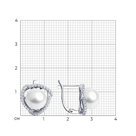 Серьги SOKOLOV - Серебро 925, Жемчуг культивированный, Фианит (арт. 92025288)