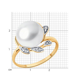 Кольцо SOKOLOV - Серебро 925, Жемчуг культивированный, Фианит (арт. 92014199)