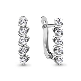 Серьги Аквамарин - Серебро 925, Фианит (арт. 48290А.5)