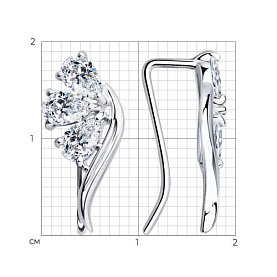 Серьги SOKOLOV - Серебро 925, Фианит (арт. 94024816)