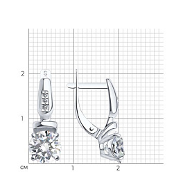 Серьги SOKOLOV - Серебро 925, Фианит (арт. 94022946)