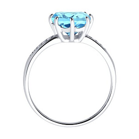 Кольцо Diamant - Серебро 925, Топаз, Фианит (арт. 94-310-02054-1)