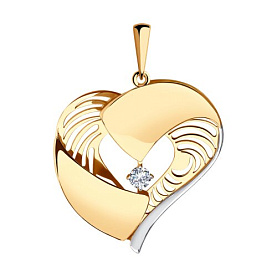 Подвеска SOKOLOV - Золото 585, Фианит (арт. 036266)