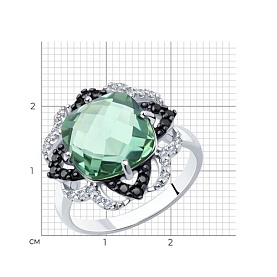 Кольцо SOKOLOV - Серебро 925, Синтетический кварц , Фианит (арт. 92011347)