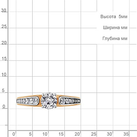 Кольцо Аквамарин - Серебро 925, Фианит (арт. 600384А.6)